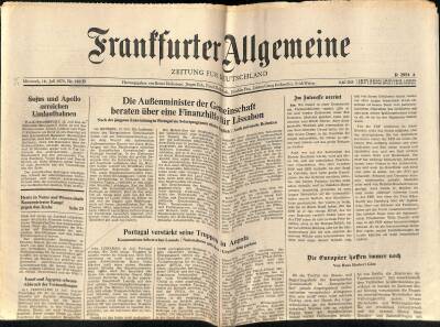 Frantfurter Allgemeine Gazetesi 16 Juli 1975 - Portugal Verstarkt Seine Truppen In Angola GZ125141 - 1
