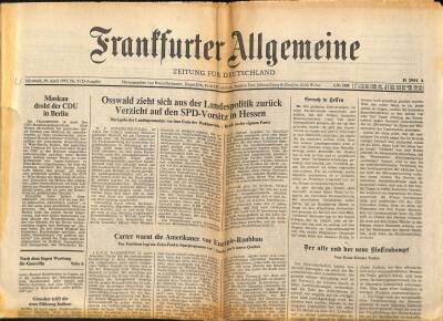 Frantfurter Allgemeine Gazetesi 20 April 1977 - Carter Warnt Die Amerikaner Vor Energie-Raubbau GZ125128 - 1
