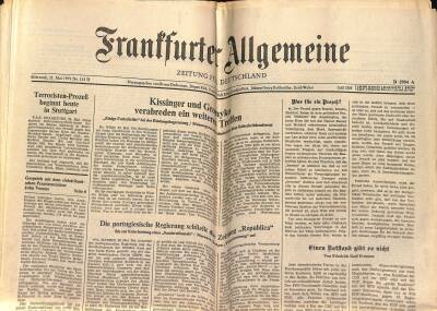 Frantfurter Allgemeine Gazetesi 21 Mai 1975 - Kissinger Und Gromyko Verabreden Ein Weiteres Treften GZ125155 - 1