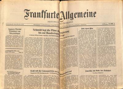 Frantfurter Allgemeine Gazetesi 26 Juni 1975 - Samore Machel Prasident Von Moçambique GZ125150 - 1