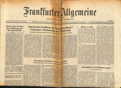 Frantfurter Allgemeine Gazetesi 27 April 1977 - Ehrenbergs Spargesetze Werden Entscharft GZ125129 - 1