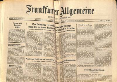 Frantfurter Allgemeine Gazetesi 27 Mai 1975 - Wachsende Kritik An Der Finanziellen Entwicklung Der Bundesbahn GZ125157 - 1