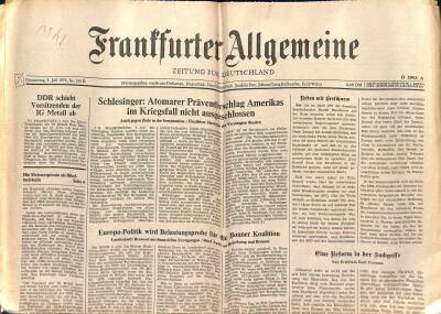 Frantfurter Allgemeine Gazetesi 3 Juli 1975 - DDR Schiebt Vorsitzenden Der IG Metall Ab GZ125163 - 1