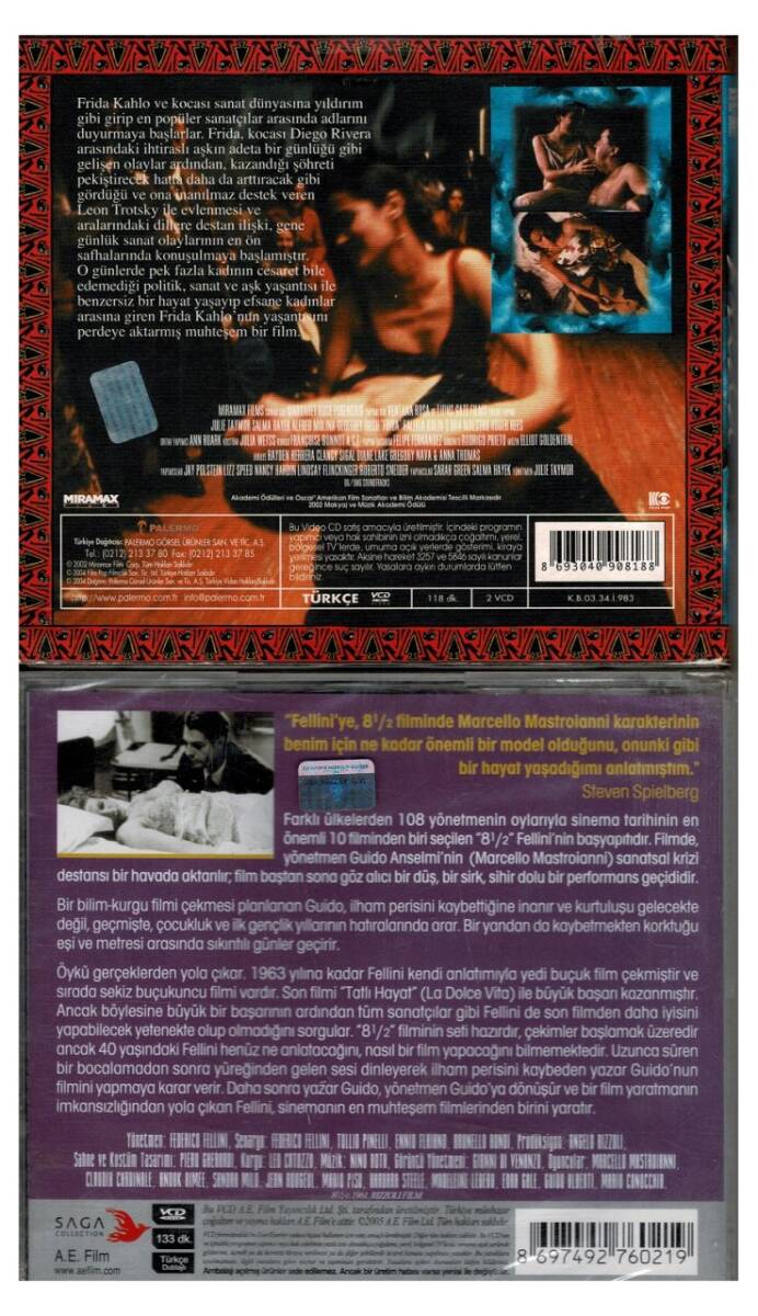 Frida (Antonio Banderas) 8 12 - İki Adet VCD Film VCD1292 - 2