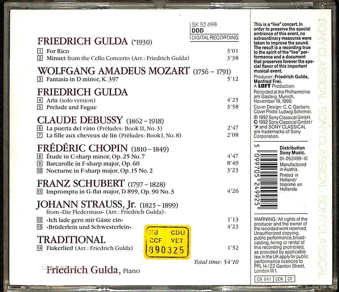 Friedrich Gulda – Gulda Non-Stop CD (İkinci El) CD5329 - 2
