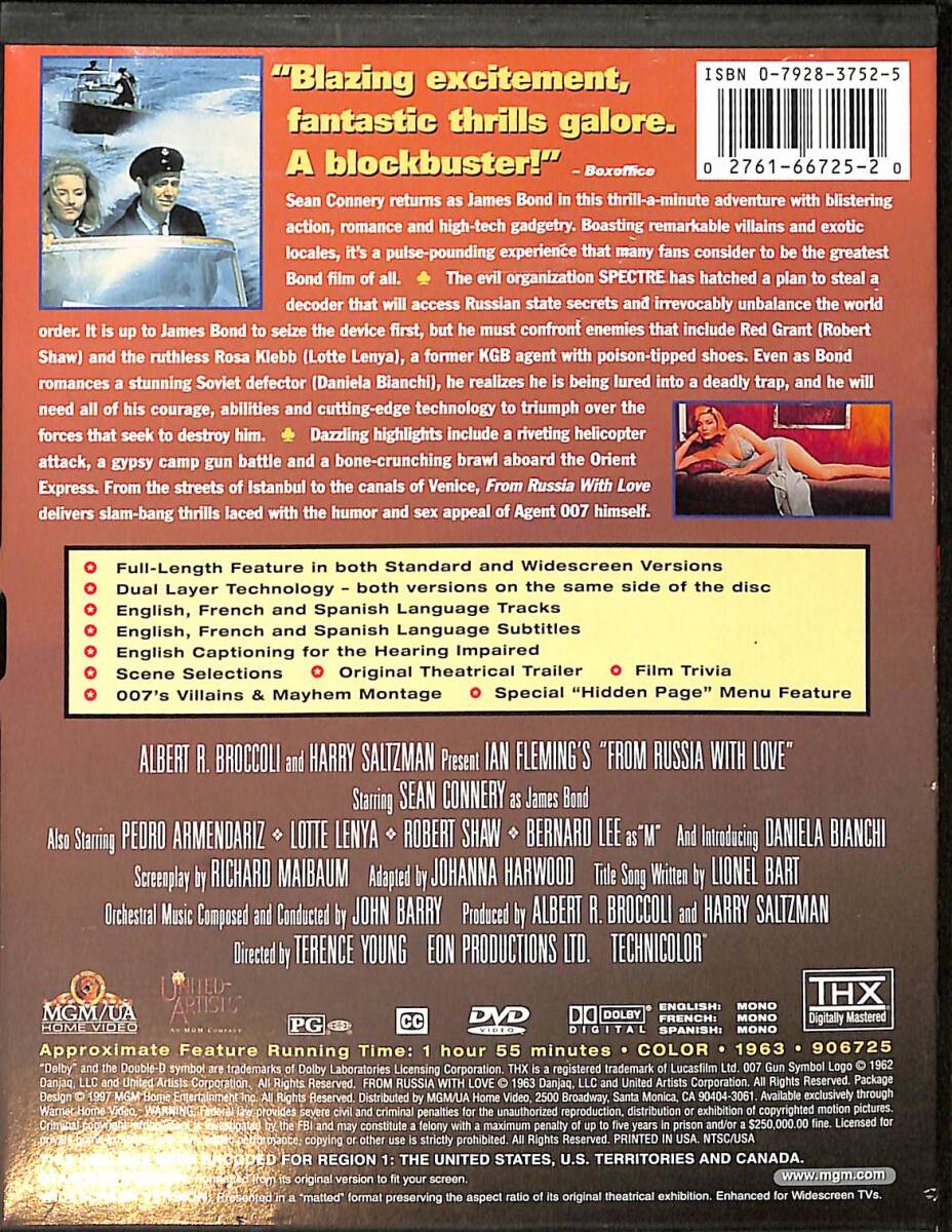From Russia With Love , Sean Connery DVD (İkinci El) DVD2757 - 2