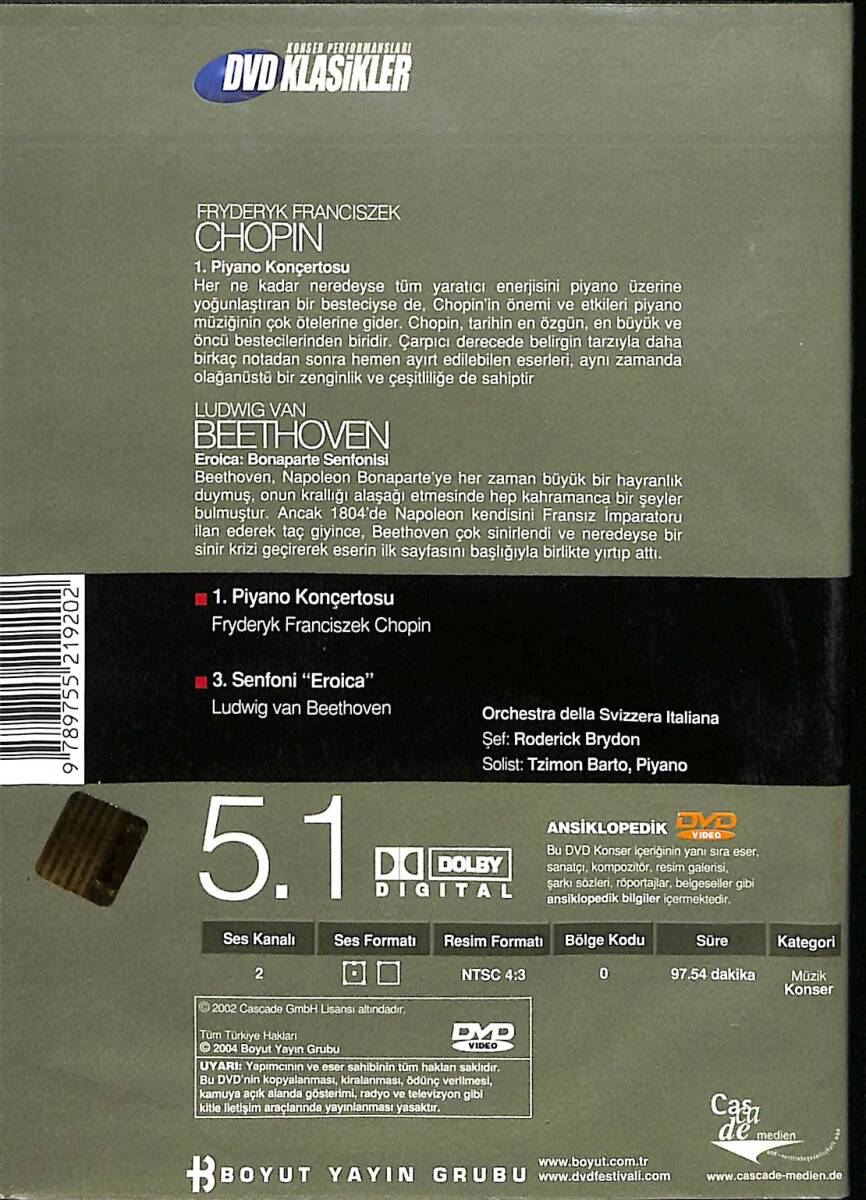 Fryderyk Franciszek Chopin: 1. Piyano Konçertosu & Ludwig van Beethoven: 3. Senfoni 