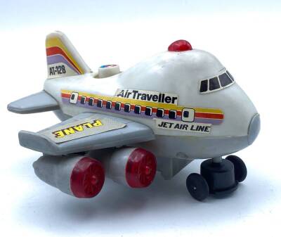 Funny Plane Işıklı Müzikli Eski Oyuncak Uçak 1970ler OYN26 (N) - 2