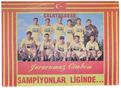 Galatasaray 1993-1994 Yılı Oyuncu Kadrosu (35x48cm) Kartpostal KRT11111 - 1