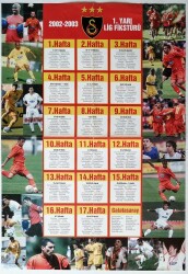 Galatasaray 2002-2003 Birinci Yarı Lig Fikstürü (33x48cm) Poster KRT11136 - Gökçekoleksiyon