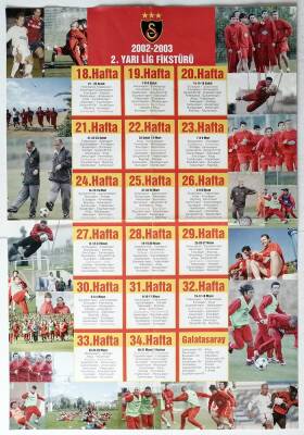 Galatasaray 2002-2003 İkinci Yarı Lig Fikstürü (33x48cm) Poster KRT11137 - 1