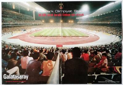 Galatasaray 2002 Olympiakos Maçı Atatürk Olimpiyat Stadının Açılış Maçından Taraftarlar (33x48cm) Poster KRT11139 - 1