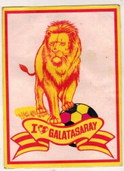 Galatasaray Aslan Figürlü Eski Karton Çıkartma AKS1216 - Gökçekoleksiyon