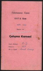 Galatasaray Lisesi 1959-60 Yılı Çalışma Karnesi EFM453 - 1