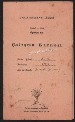 Galatasaray Lisesi 1960-61 Yılı Çalışma Karnesi EFM452 - 1