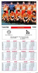 Galatasaray Oyuncu Kadrosu 1992 Takvimi Kartpostal KRT3921 - Gökçekoleksiyon