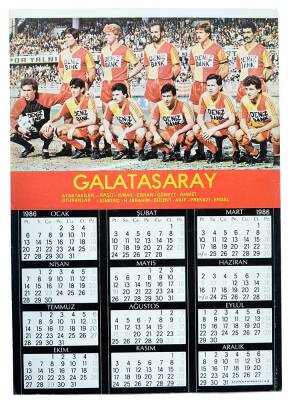 Galatasaray Oyuncu Kadrosu Ve 1986 Yılı Takvimi (35x50cm) KRT11124 - 1