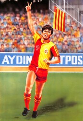 Galatasaraylı Tanju Çolak Karikatür Büyük Boy Kartpostal KRT18871 - Gökçekoleksiyon