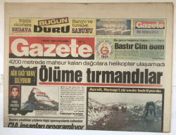 Gazete Gazetesi 1 Mart 1989 - 4200 Metrede Mahsur Kalan Dağcılara Helikopter Ulaşamadı GZ5321 - 1
