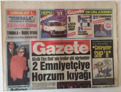 Gazete Gazetesi 10 Aralık 1988 - Milletvekilerine Beleş Yaşam , Özaldan Köprüye Zam GZ18846 - 1
