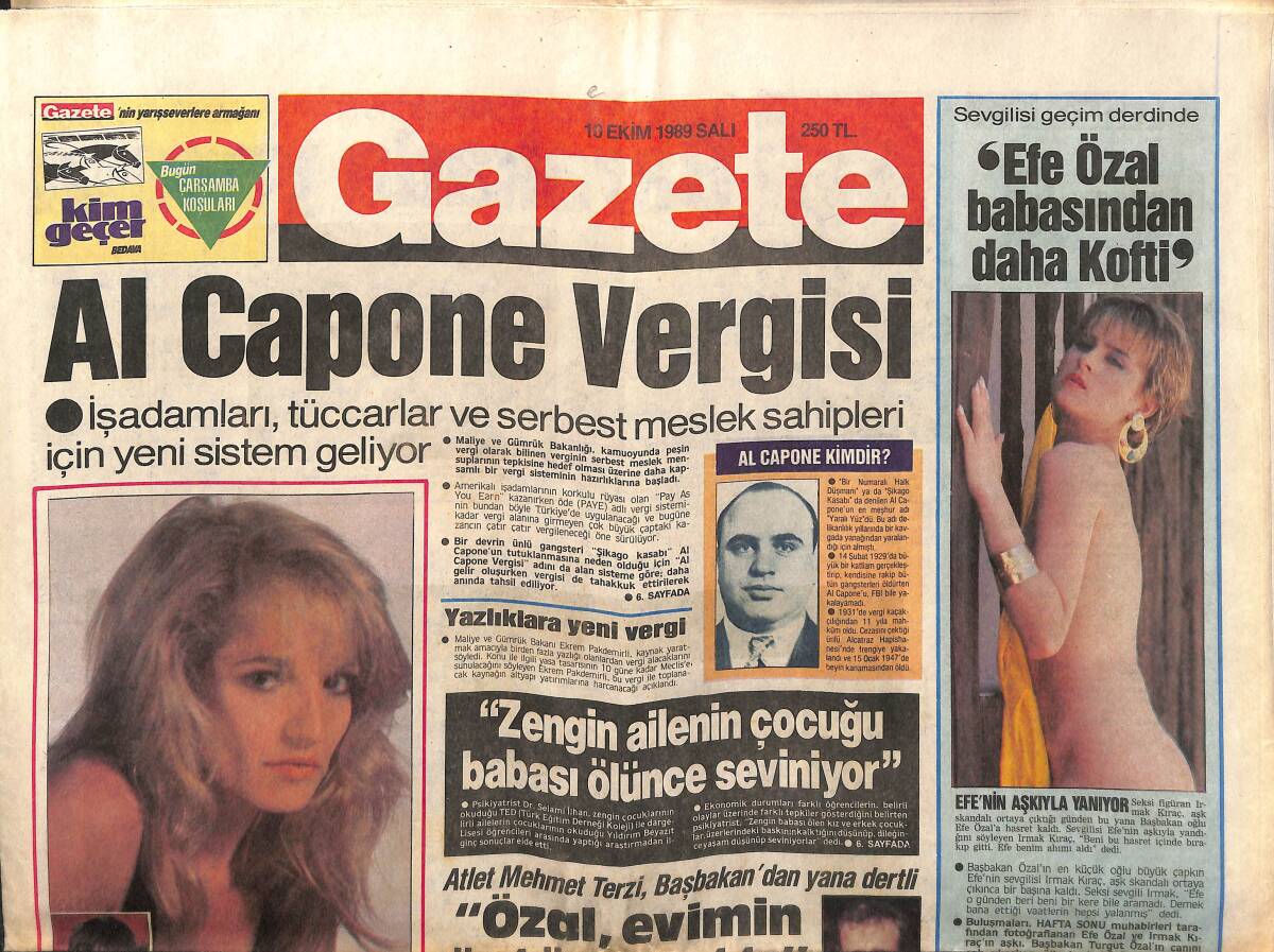 Gazete Gazetesi 10 Ekim 1989 - Tarık Akan İki Defa Alkışlandı - Rıdvan Döndü, Sıra Tanju'da GZ151437 - 1