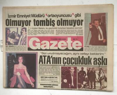 Gazete Gazetesi 11 Kasım 1988 - İzmir Emniyet Müdürü Ortaoyuncusu Gibi GZ7963 - 1