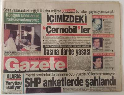 Gazete Gazetesi 11 Şubat 1989 - SHP Anketlerde Şahlandı , Basına Darbe Yasası GZ28263 - 1
