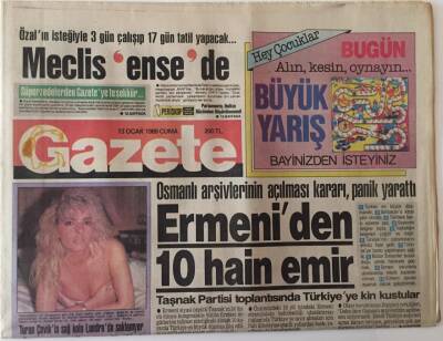 Gazete Gazetesi 13 Ocak 1989 - TRT Cumhurbaşkanı Kenan Evrenin Yaşamını Konu Alan Bir Belgesel Hazırlanıyor GZ18595 - 1