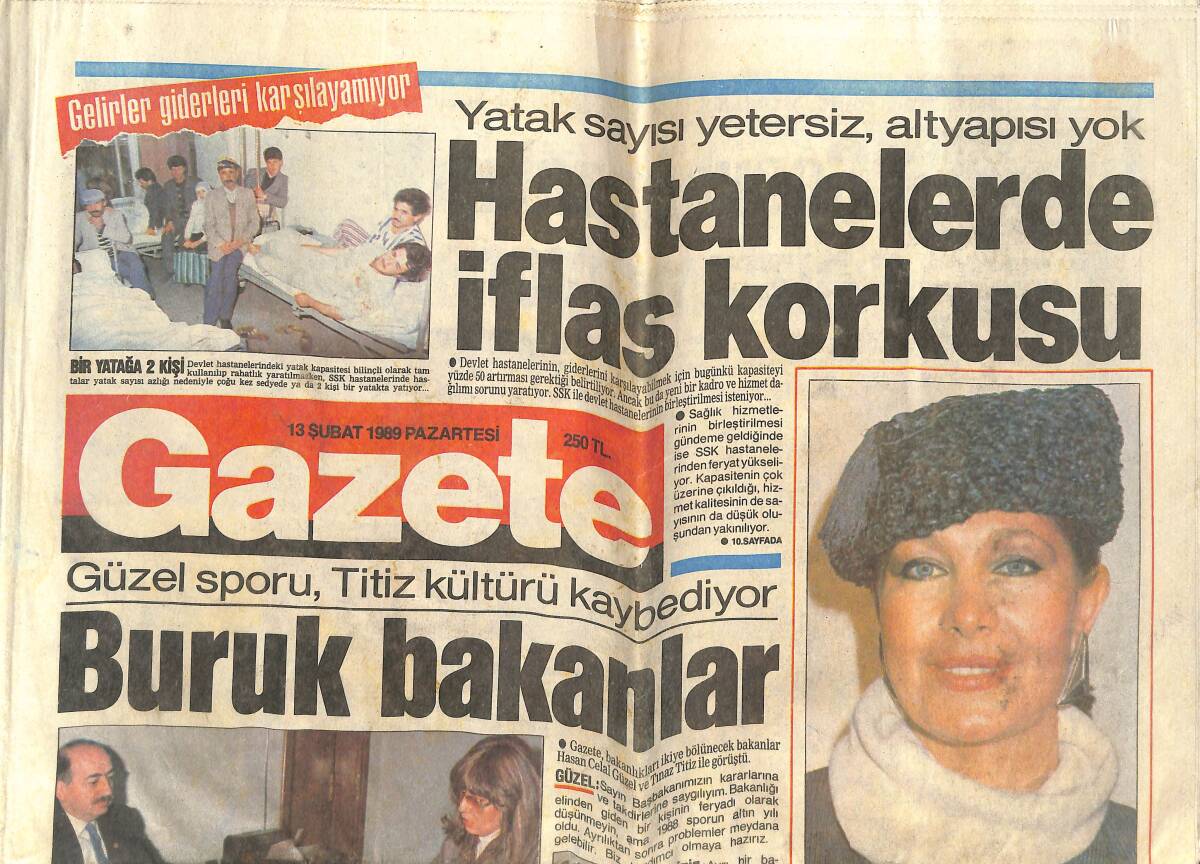 Gazete Gazetesi 13 Şubat 1989 - Kazak Emel Sayın - Necla Nazır Hem Sesi Hem Filmiyle Sahnede - Galatasaray Coştu GZ142323 - 1
