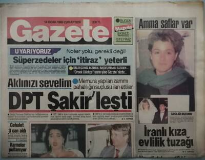 Gazete Gazetesi 14 Ocak 1989 Bülent Ersoy Okudu Naim Coştu -GZ37848 - 1