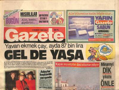 Gazete Gazetesi 14 Şubat 1989 - Çürük Mala TSE Damgası Bastılar , Anadoluya Sattılar GZ116337 - 1