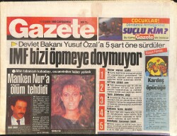 Gazete Gazetesi 16 Kasım 1988 - Galatasaray'ın Kalbi İsviçre'de Atıyor - Özal'ı 850 Kişi Koruyor GZ3348 - Gökçekoleksiyon