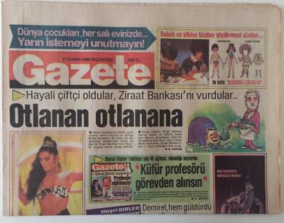 Gazete Gazetesi 21 Kasım 1988 - Hayali Çiftçi Oldular , Ziraat Bankasını Vurdular ... Otlanan Otlanana GZ28244 - 1