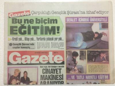Gazete Gazetesi 25 Ekim 1988 - Erkek Fato Arabeske Taktı,Sefalet İçindeki Üniversiteli GZ50220 - 1