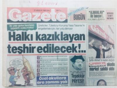 Gazete Gazetesi 27 Aralık 1988 - Halkı Kazıklayan Teşhir Edilecek GZ42412 - 1