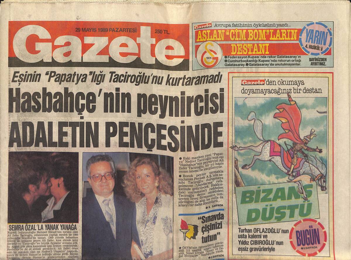 Gazete Gazetesi 29 Mayıs 1989 - Halktan Destek Bulamayan Özal'la Papandreu, Birbirine Destek Oldu - Zuhal Olcay'a Aşk Baskını GZ151356 - 1