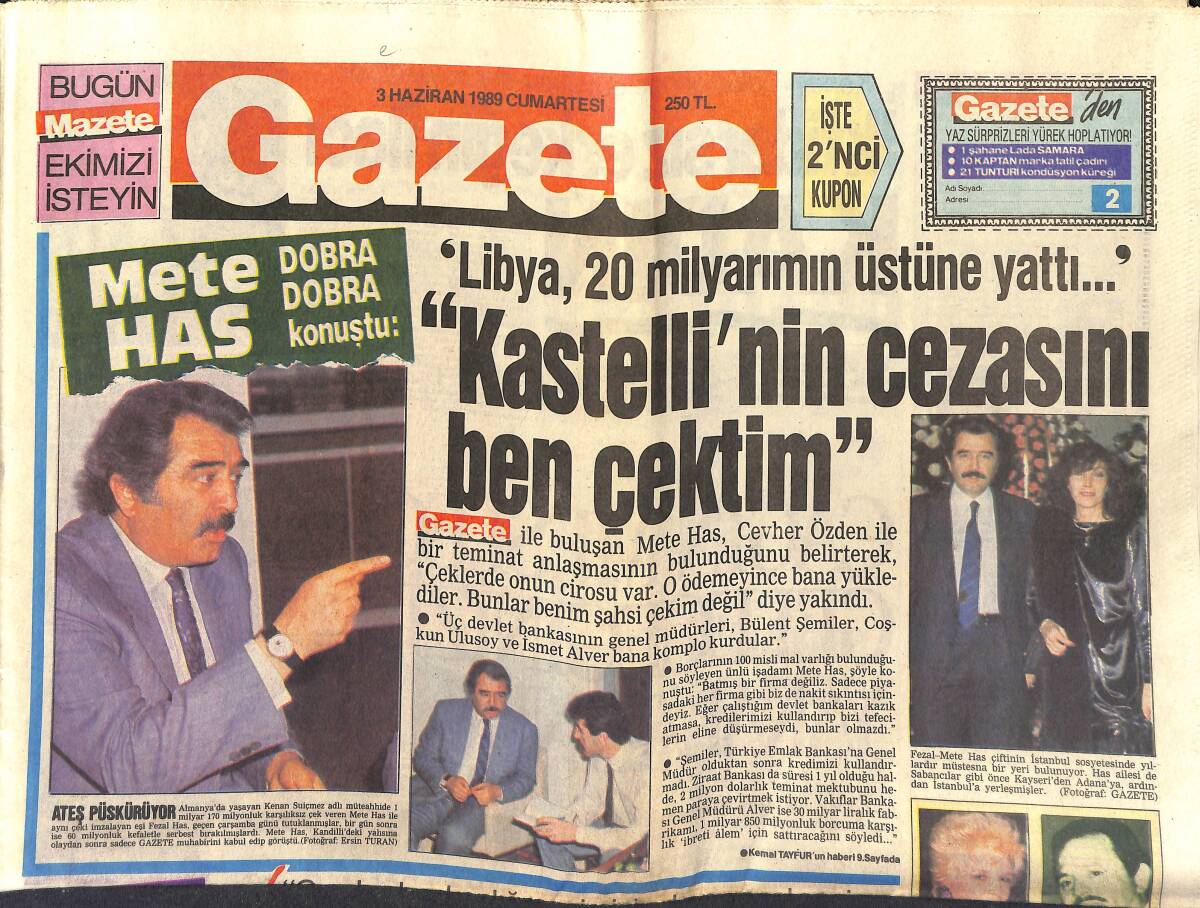 Gazete Gazetesi 3 Haziran 1989 - Jamie Lee Curtis: Soyunarak Babamı Çileden Çıkartıyorum GZ151249 - 1
