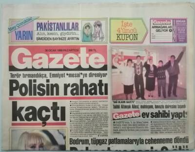 Gazete Gazetesi 30 Ocak 1989 Bodrum Tüpgaz Patlamalarıyla Cehenneme Döndü -GZ37843 - 1