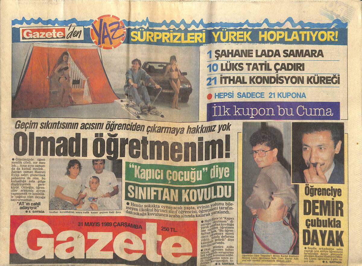 Gazete Gazetesi 31 Mayıs 1989 - Sezer Güvergil'in Sırtı, İpek Pınar'ın Bacakları - Tanju'ya Fenerbahçe Yolu Gözüktü GZ151358 - 1