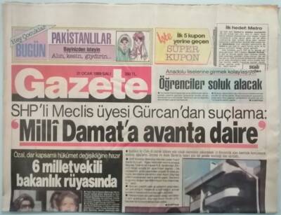 Gazete Gazetesi 31 Ocak 1989 Futbolun Yeni Patronu Özal -GZ37859 - 1