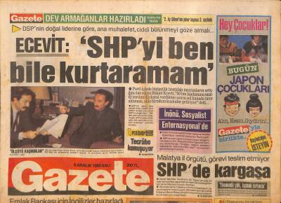 Gazete Gazetesi 6 Aralık 1988 - Filiz Akın , Geliniyle Özlem Gideriyor - Naim , Haltere Devam GZ126681 - 1