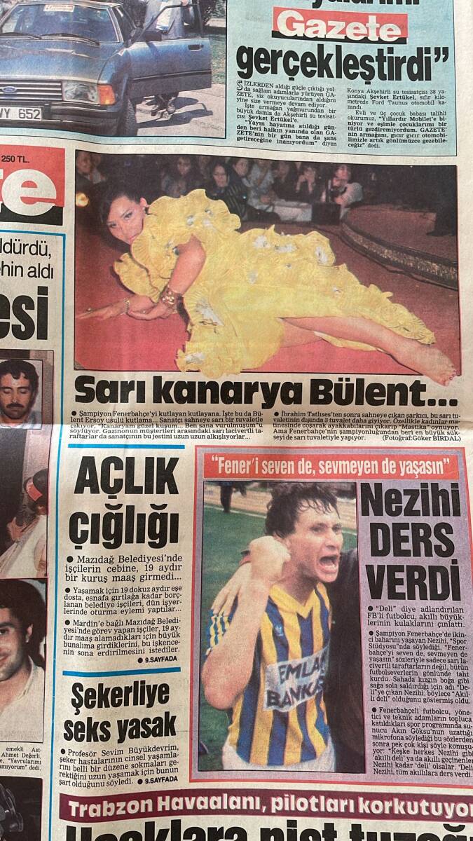Gazete Gazetesi 6 Haziran 1989 - Fransız Sophie: Türk Testileri Türk Erkeklerinden De Güzelmiş - Sarı Kanarya Bülent Ersoy GZ151247 - 2