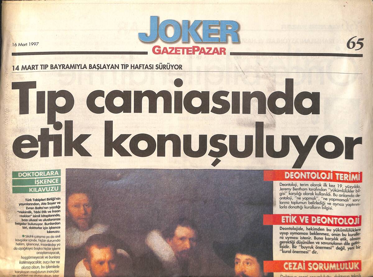 Gazete Gazetesi Joker Eki 16 Mart 1997 - Klonlama Tartışması - Cinsiyet Seçimi Ve Etik GZ155711 - 1