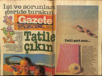 Gazete Gazetesi Pazar Eki 11 Haziran 1989 - Vehbi Koç Erken Yatar GZ78635 - 1