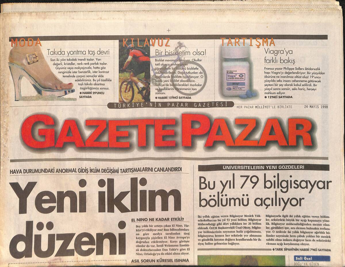 Gazete Pazar Gazetesi 24 Mayıs 1998 - Jordan'ın Varisi Kobe Bryant - Haluk Kırcı Çok Pişman GZ3174 - 1