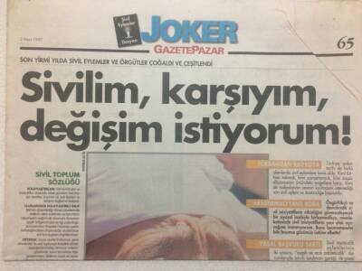 Gazete Pazar Gazetesi Joker Eki 2 Mart 1997 - Sivilim Karşıyım,Değişim İstiyorum GZ50408 - 1