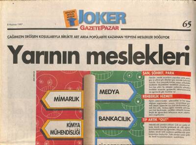 Gazete Pazar Gazetesi Joker Eki 8 Haziran 1997 - Moda Meslekler Medya Starlığı Çok Gözde GZ96732 - 1