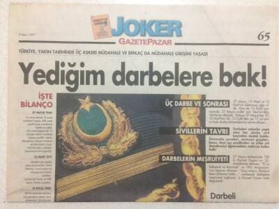 Gazete Pazar Gazetesi Joker Eki 9 Mart 1997 - Üç Askeri Müdahale Ve Müdahale Girişimi GZ50435 - 1