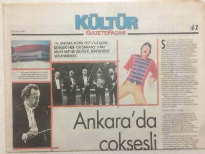 Gazete Pazar Gazetesi Kültür Eki 30 Mart 1997 - Ankarada Çok Sesli Müzik Eylemi GZ50449 - 1