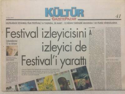 Gazete Pazar Gazetesi Kültür Eki 9 Mart 1997 - Festival İzleyicisini İzleyici Festivali Yarattı GZ50436 - 1